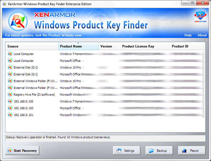 windows xp product key finder